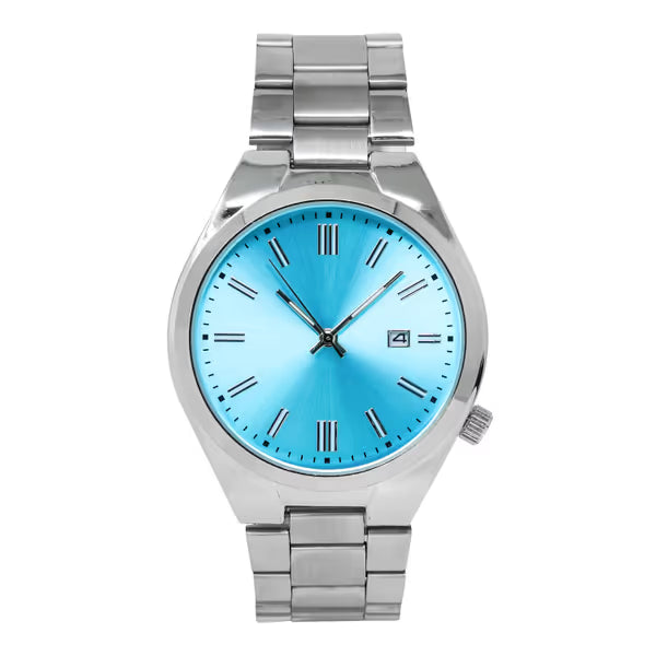 Stainless Steel Round Watch - 10029A-MB