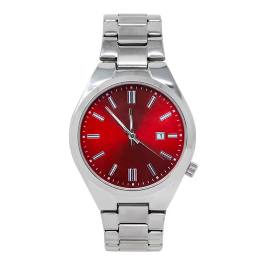 Stainless Steel Round Watch - 10029A-MB
