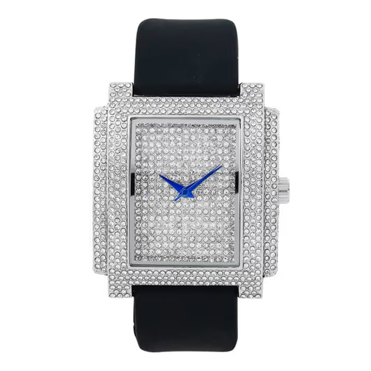 Urban Iced-Out Chandelier Silicon Band Watch - 10340-MB