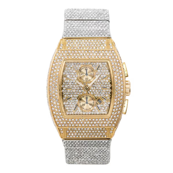 Urban Iced-Out Chandelier Metal Band Watch - 10036B-MB