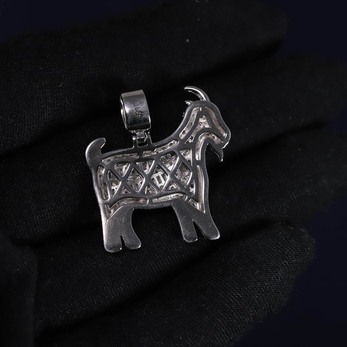 Iced Out 2.7ct Moissanite Goat Pendant in Premium Sterling Silver