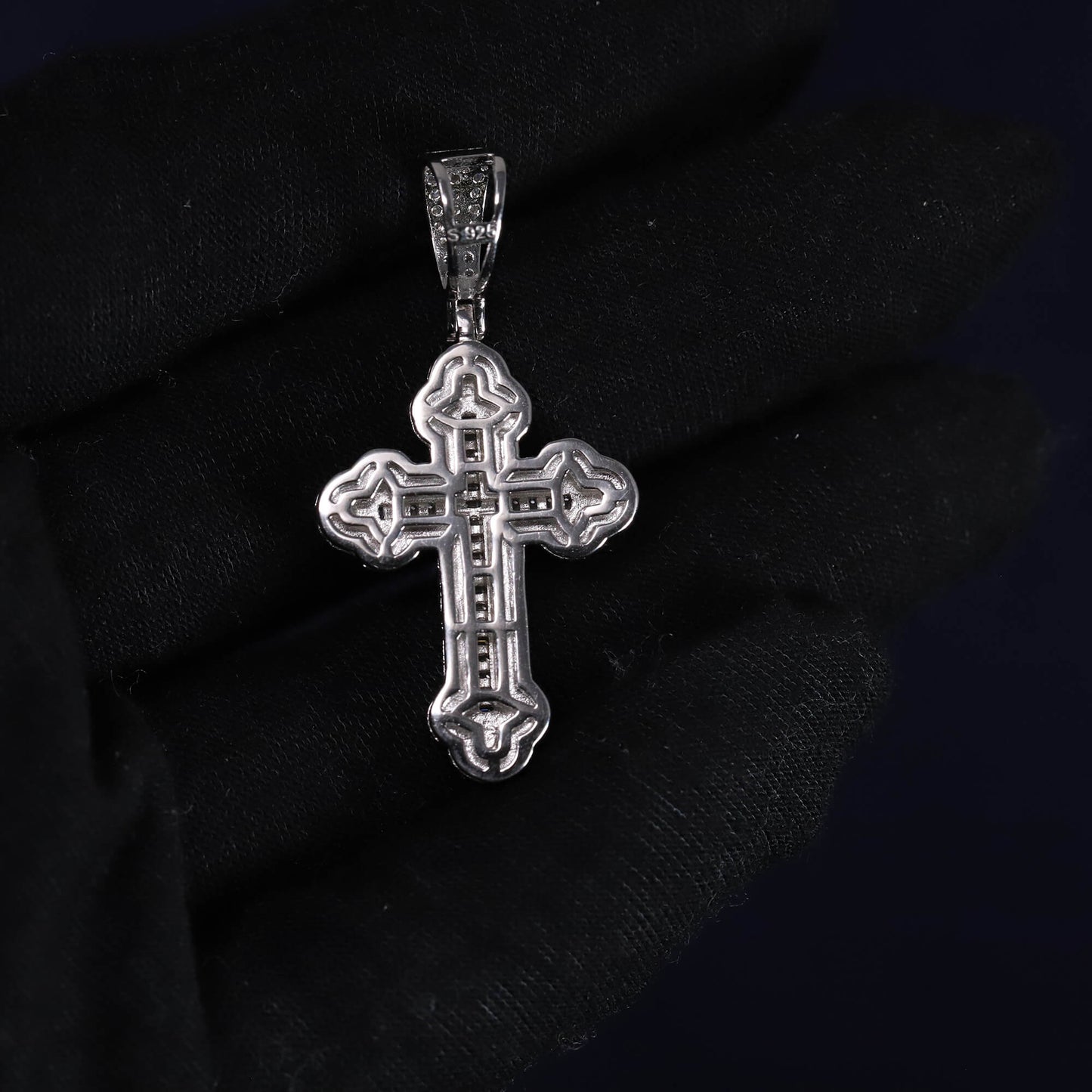 Iced Out 1.4CT Moissanite Cross Pendant in Premium Sterling Silver