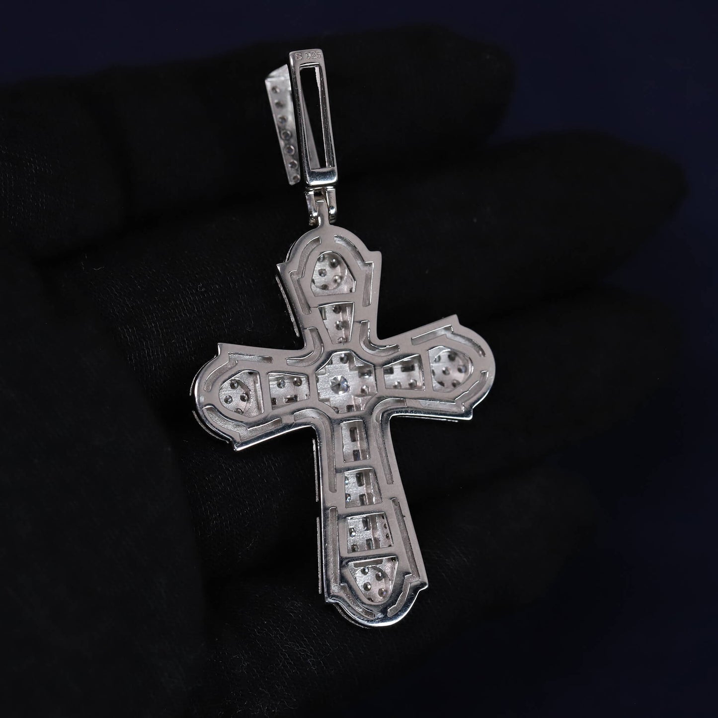 Iced Out 5.19CT Moissanite Cross Pendant in Premium Sterling Silver