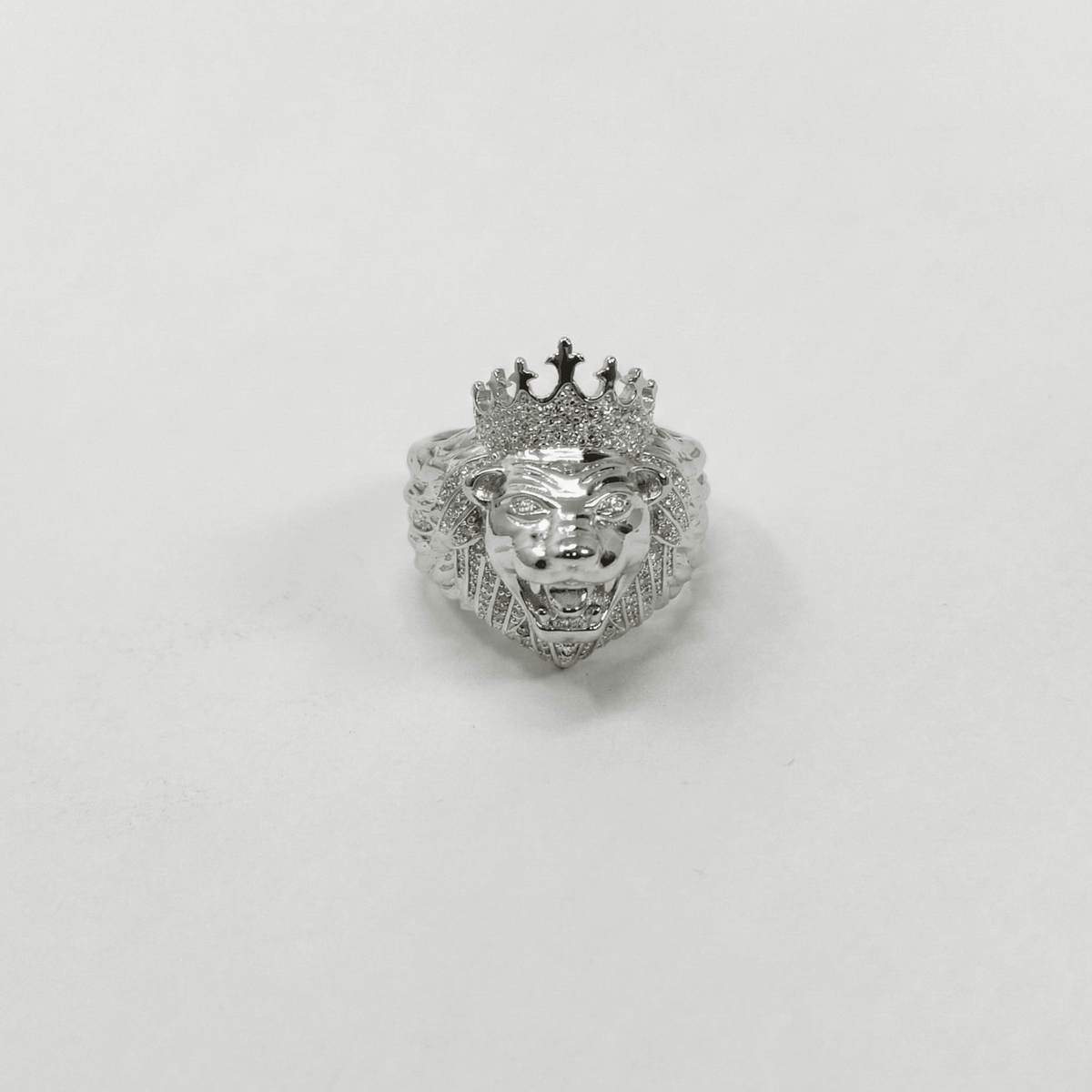 Iced 0.41CT Moissanite Lion Head Crown Ring in Premium Sterling Silver