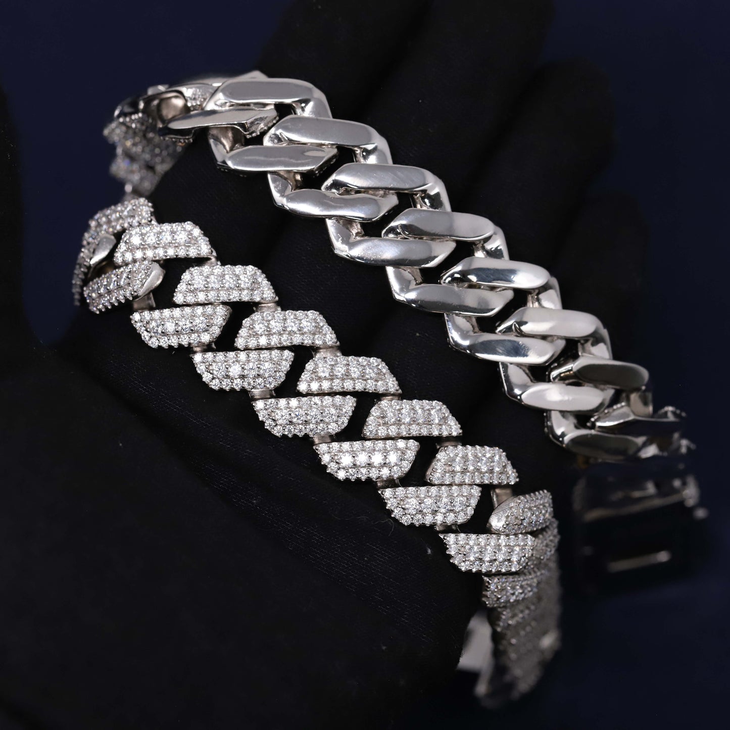 20mm Iced Out Moissanite Cuban Chain in Premium Sterling Silver