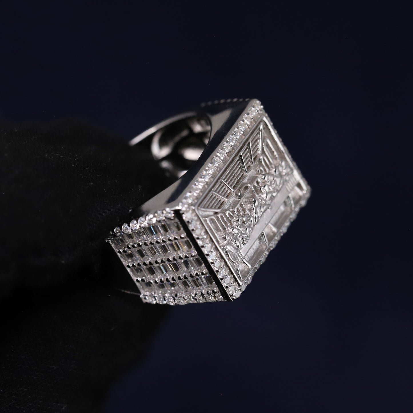 Iced 2.62CT Moissanite Last Supper Ring in Premium Sterling Silver