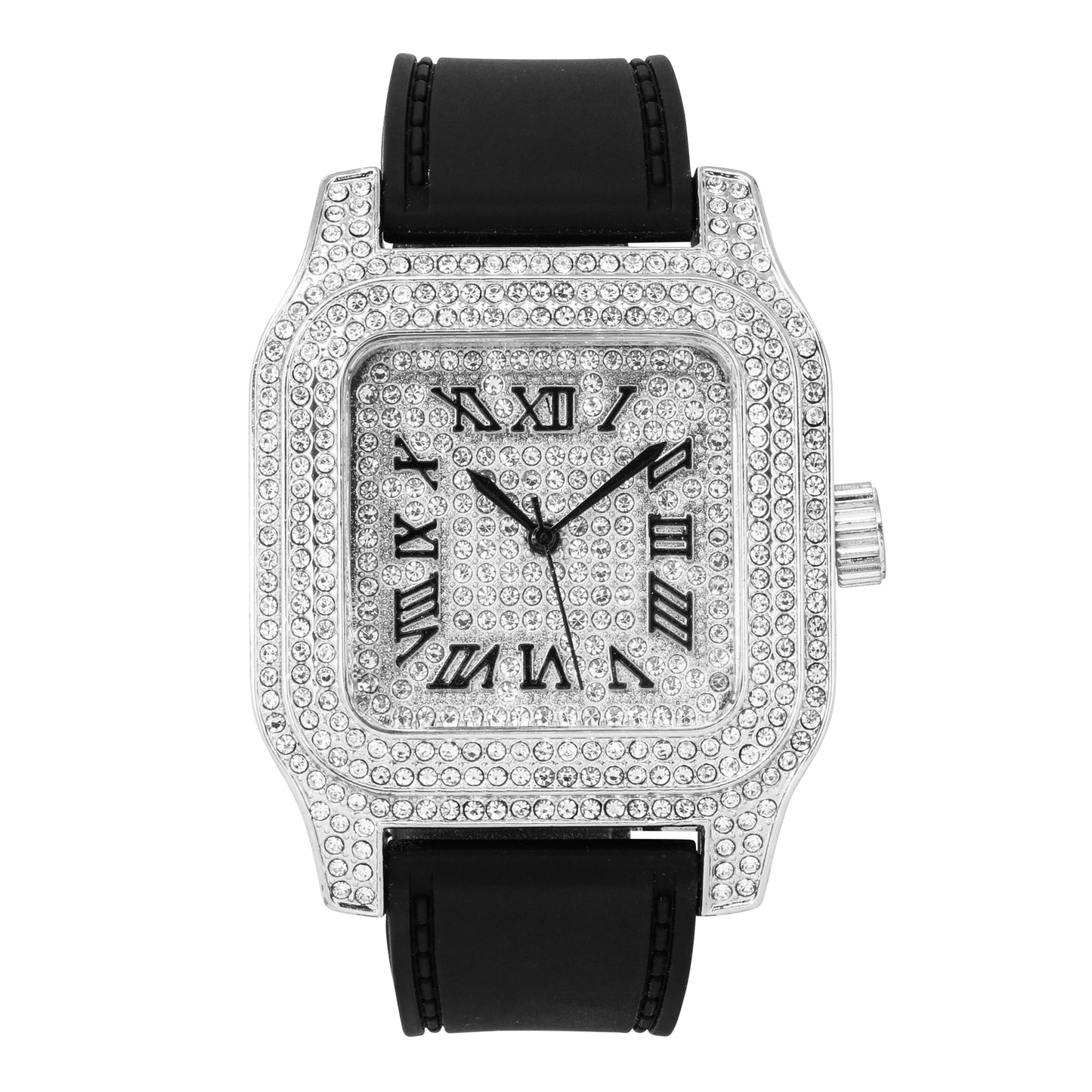 Urban 45mm Iced Out Square Watch - 7747-SB