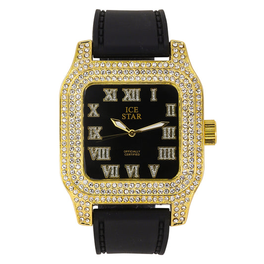 Urban 45mm Iced Out Square Watch - 7747B-SB