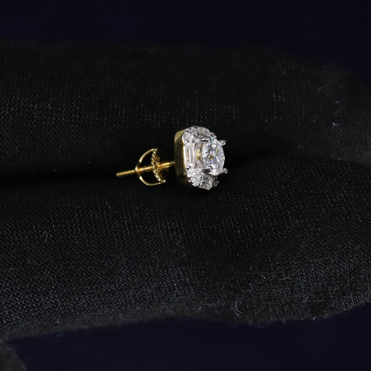 Diamond earring on a black background