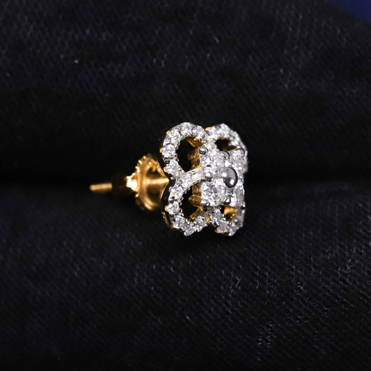 Diamond earring on a black background