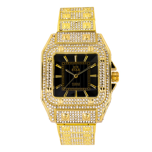 Urban 39mm Iced Out Square Watch - 9203-MB