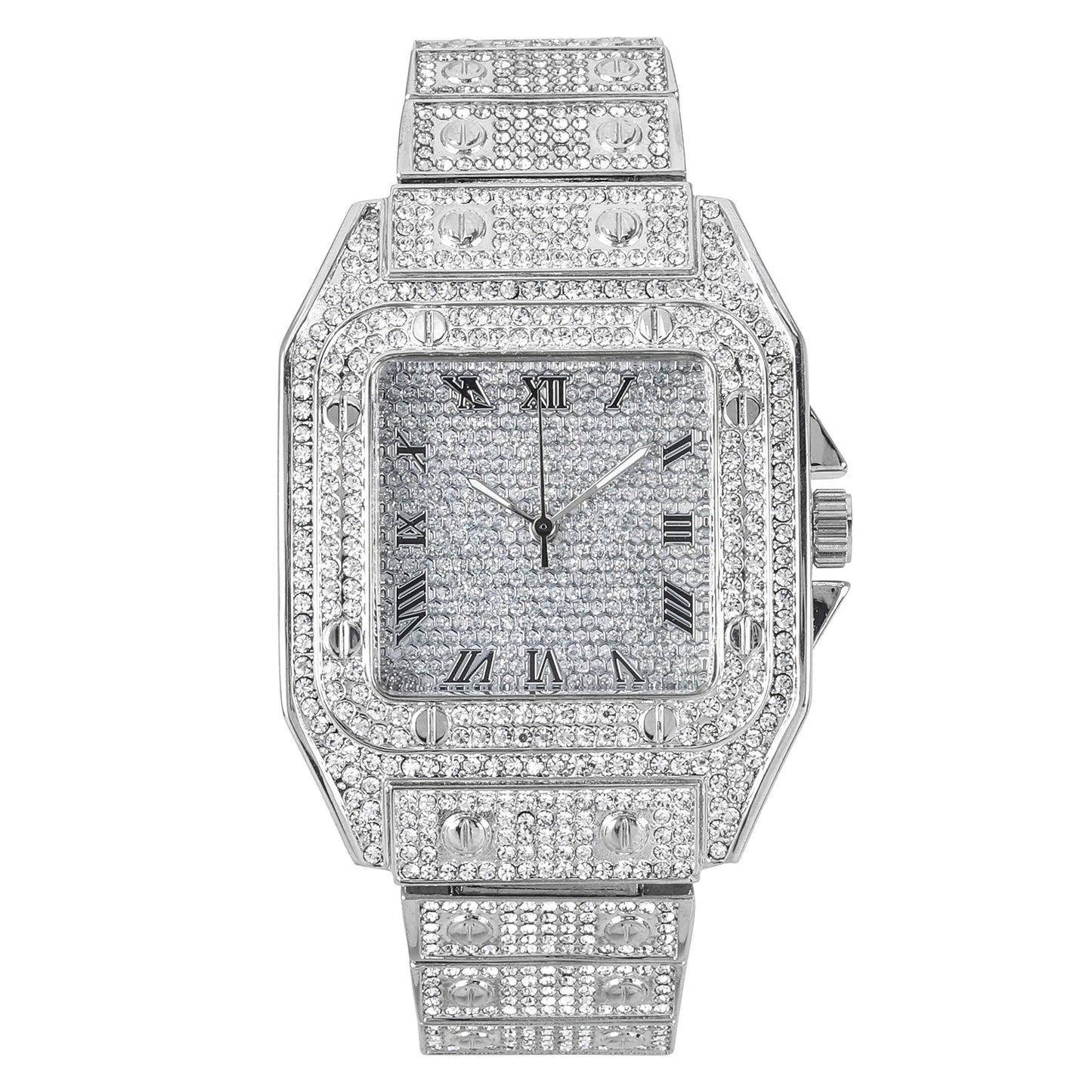 Urban 39mm Iced Out Square Watch - 9203V-MB