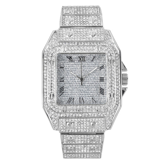 Urban 39mm Iced Out Square Watch - 9203V-MB