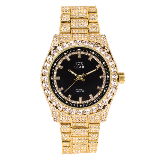 Urban Iced Out 42mm Metal Band Watch - 9478Q-MB