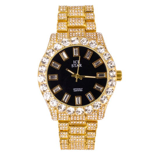 Urban Iced Out 43mm Metal Band Watch - 9482Q-MB