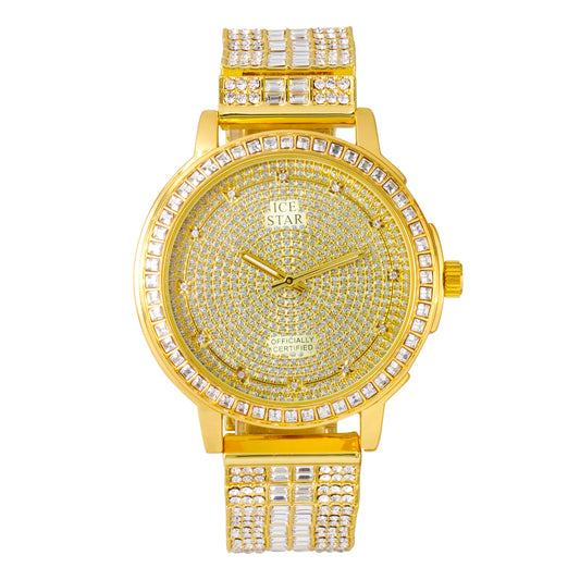 Urban Iced-Out Full Stone 50mm Metal Band Watch - 9676A-MB