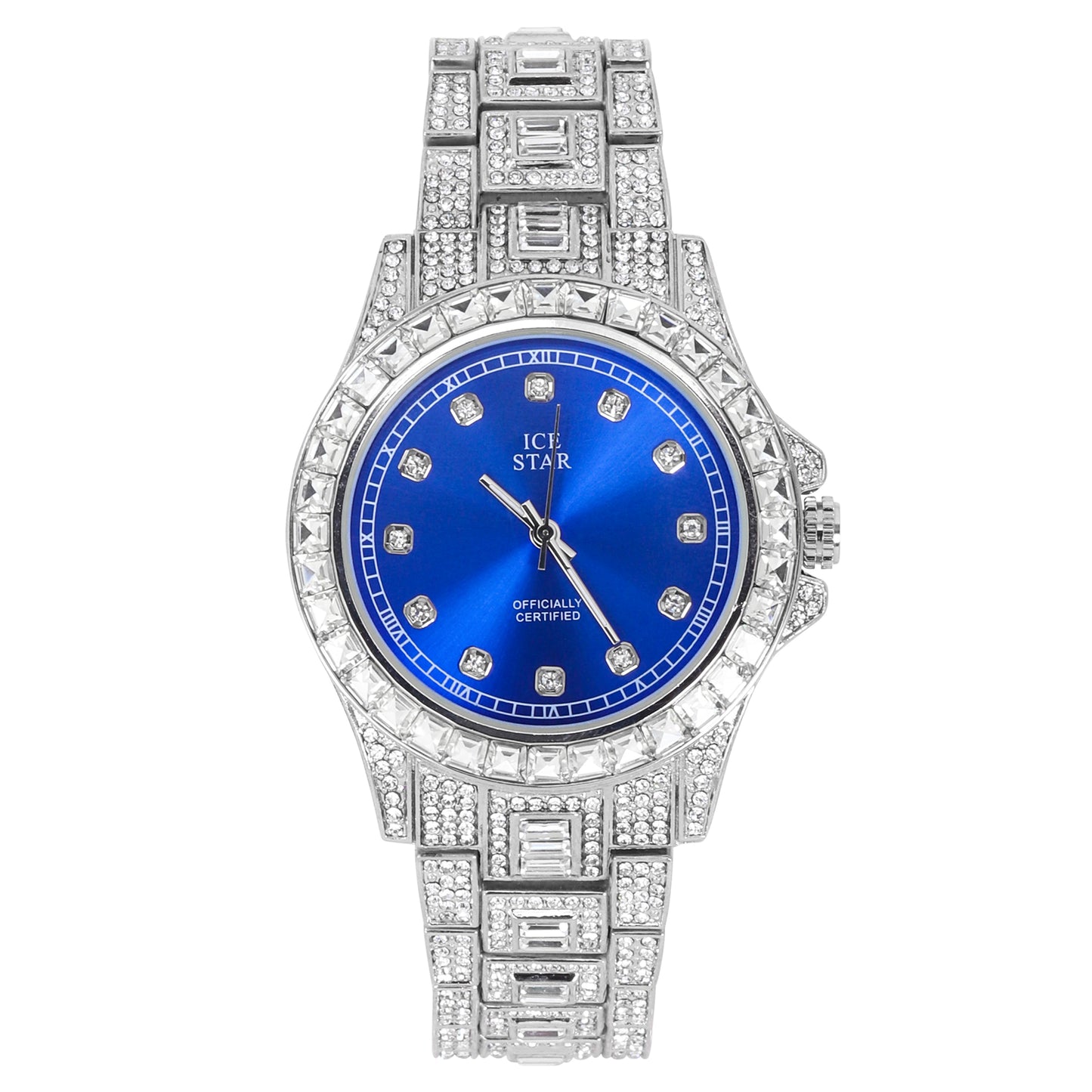 Urban Iced-Out Full Stone 42mm Metal Band Watch - 9690-MB