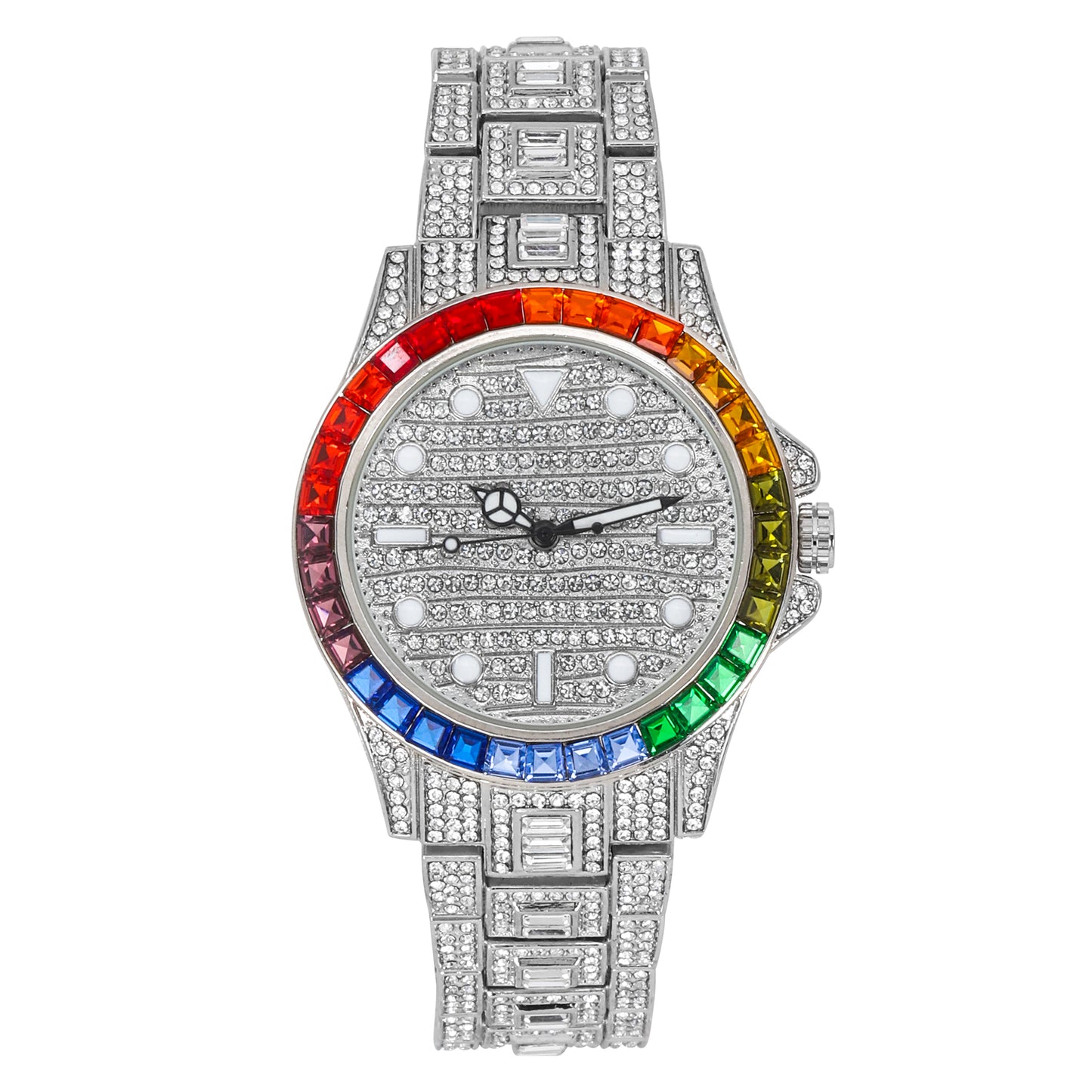 Urban Iced-Out 42mm Chandelier Metal Band Watch - 9690R-MB