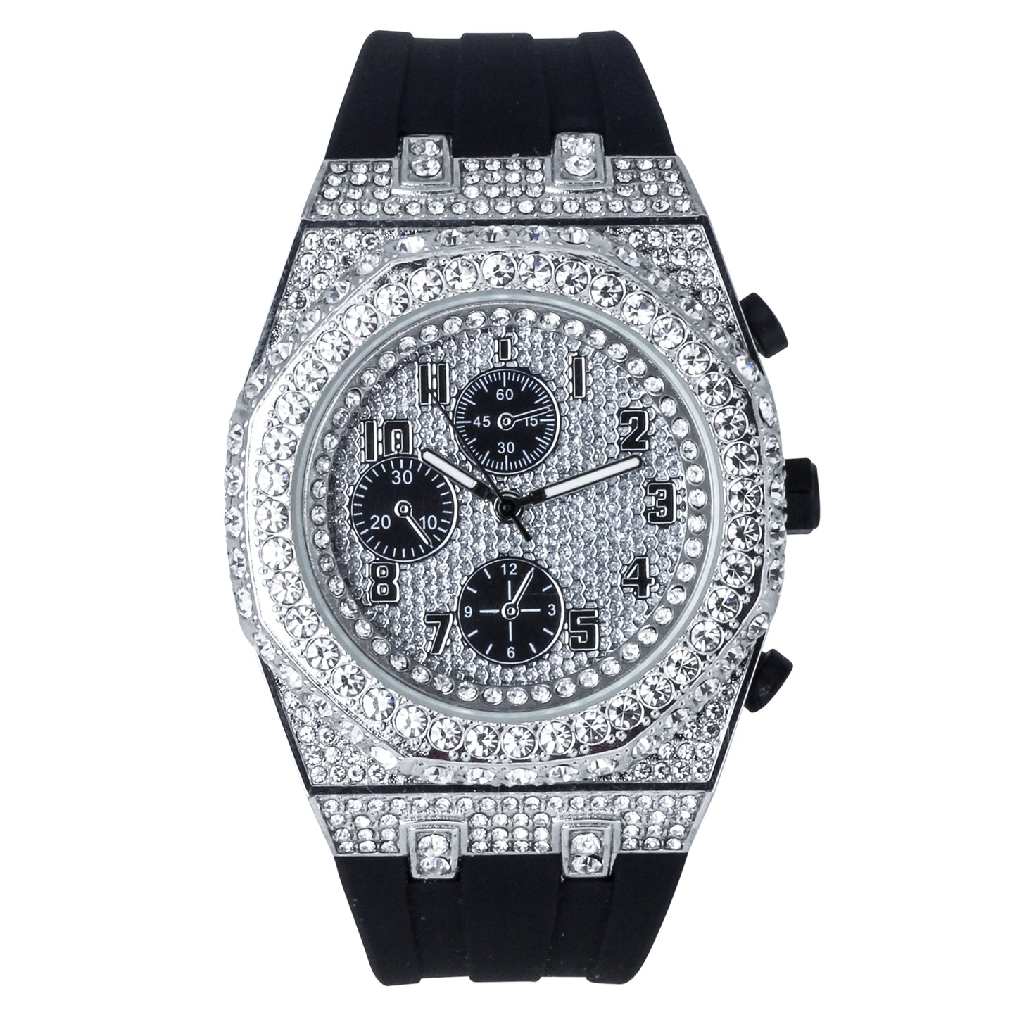 Urban 43mm Silicone Band Watch - 9709B-SB