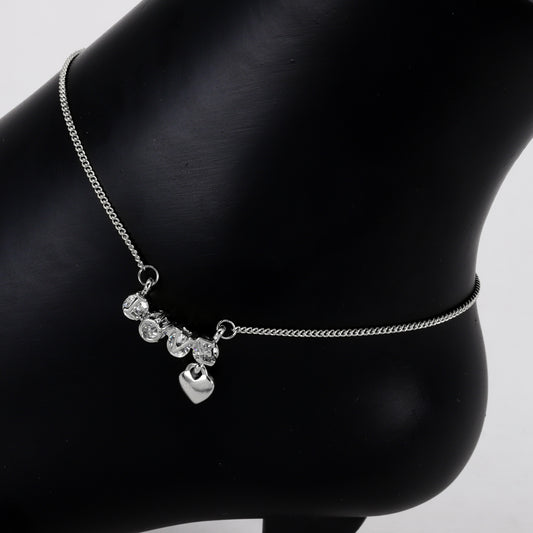 Ladies Heart Charm Anklet - AK-207
