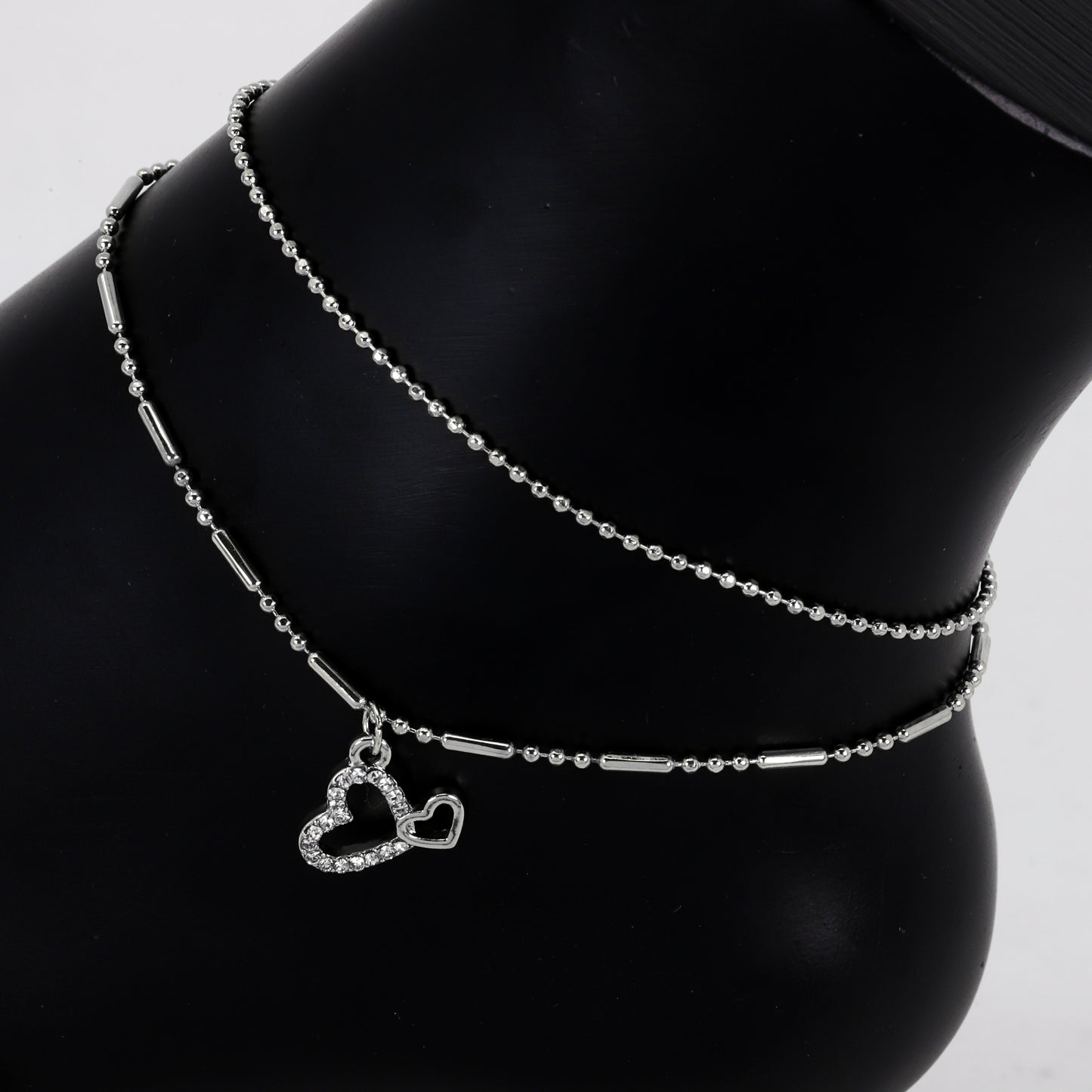 Ladies Heart Charm Anklet - AK-209