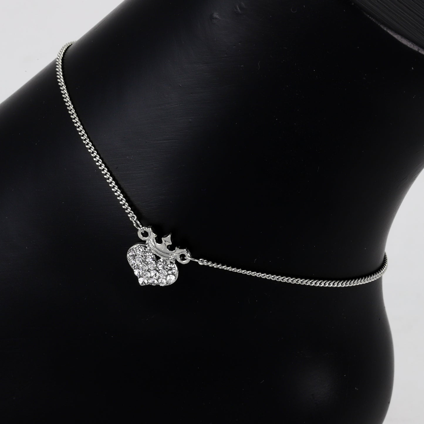 Ladies Heart Crown Anklet - AK-213