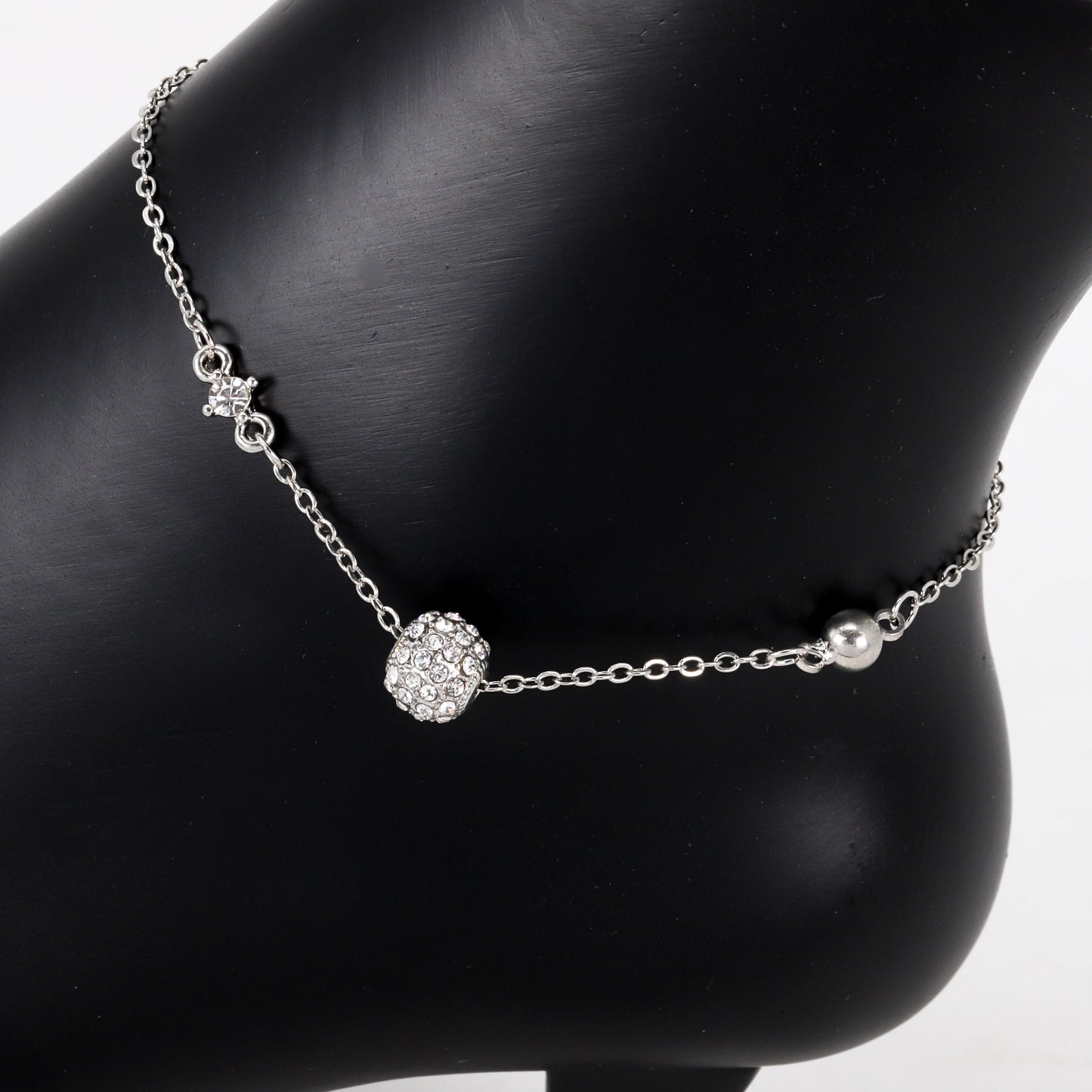 Ladies Cz Station Anklet - AK-216