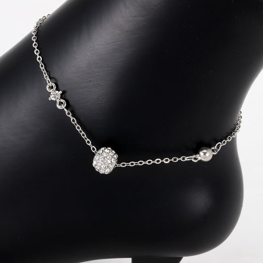 Ladies Cz Station Anklet - AK-216