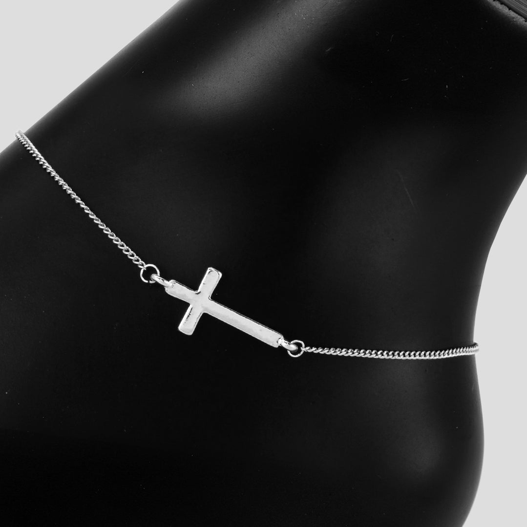 Ladies Cross Charm Anklet - AK-223