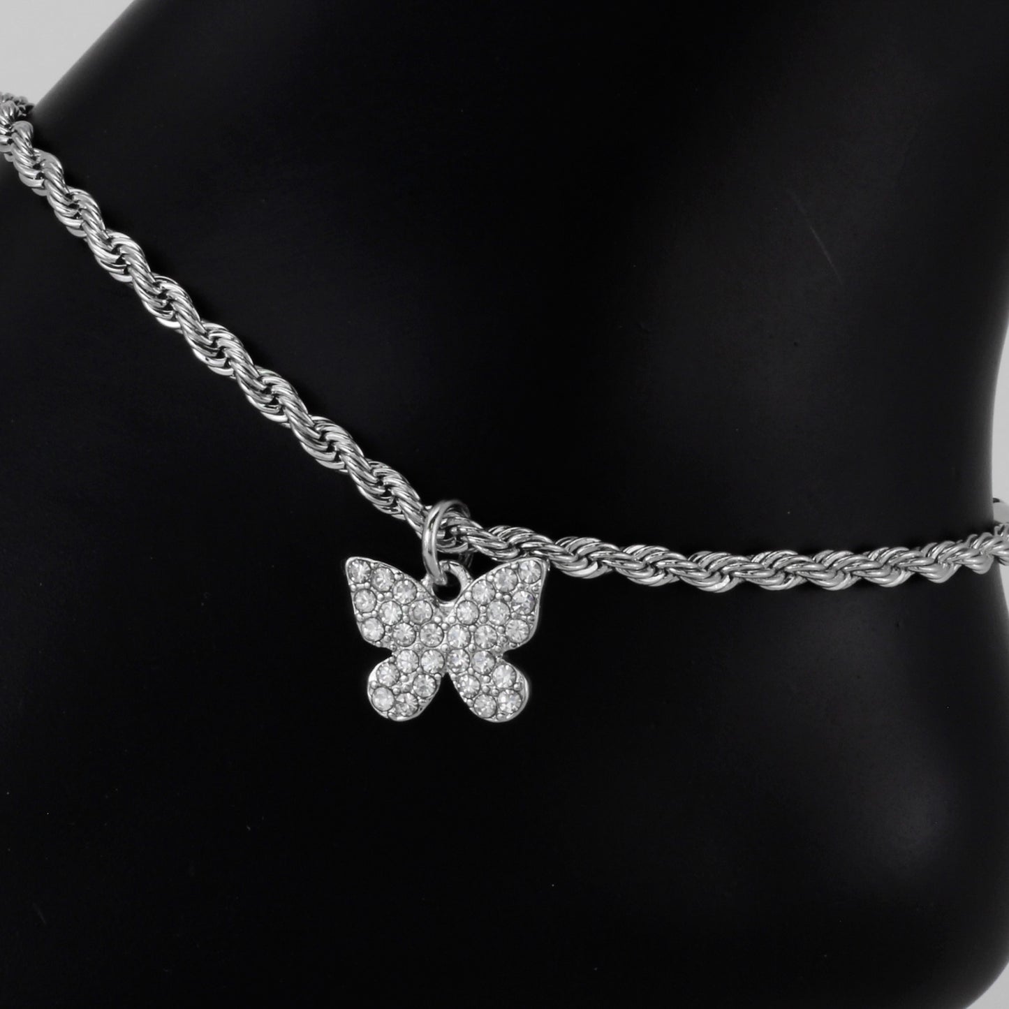 Ladies Butterfly Charm Anklet - AK-230