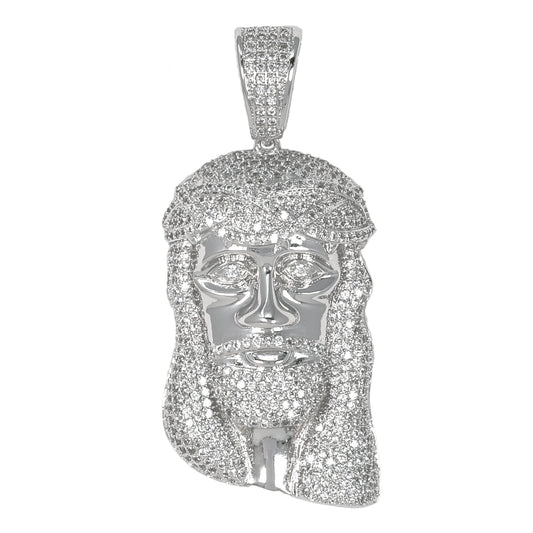 Medium Jesus Cubic Zirconia Pendant - BCH-1002*