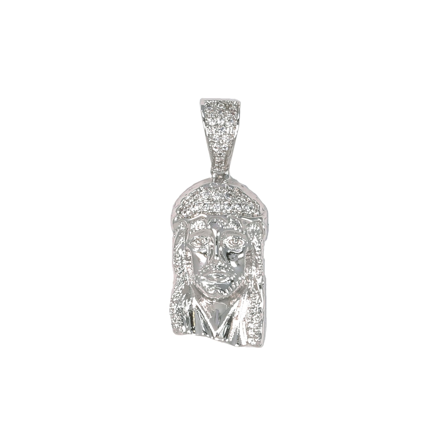 Mini Jesus Iced Mini Cubic Zirconia Pendant - BCH-1013*