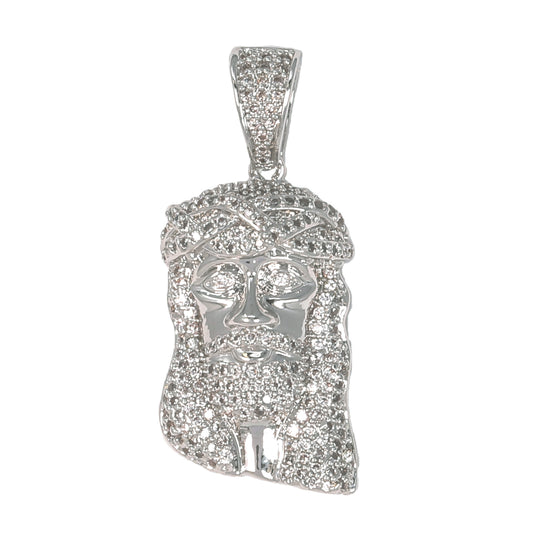 Small Jesus Cubic Zirconia Pendant - BCH-1016*