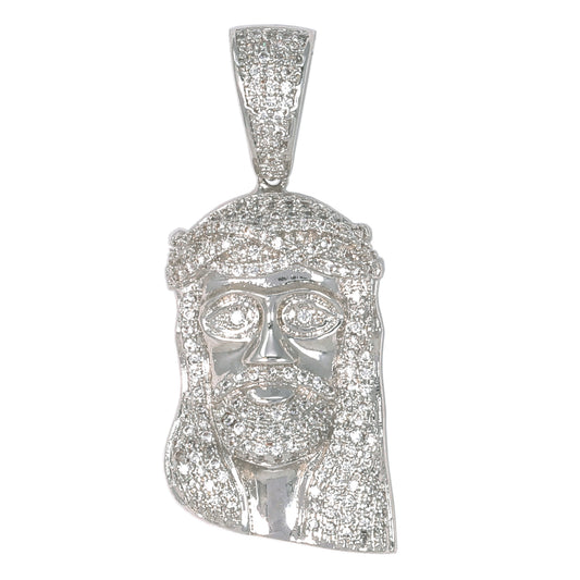 Medium Jesus Cubic Zirconia Pendant - BCH-1017*