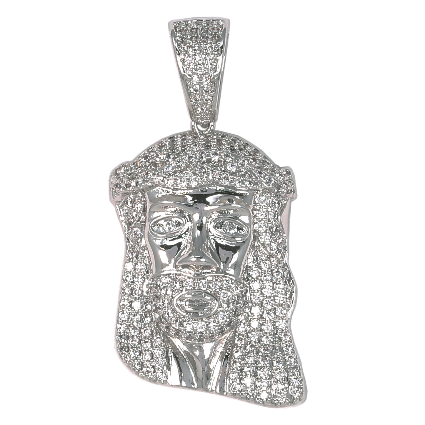 Medium Jesus Cubic Zirconia Pendant - BCH-1019*