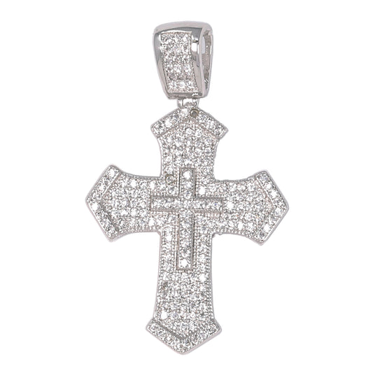 Small Cross Cubic Zirconia Pendant - BCH-1025*