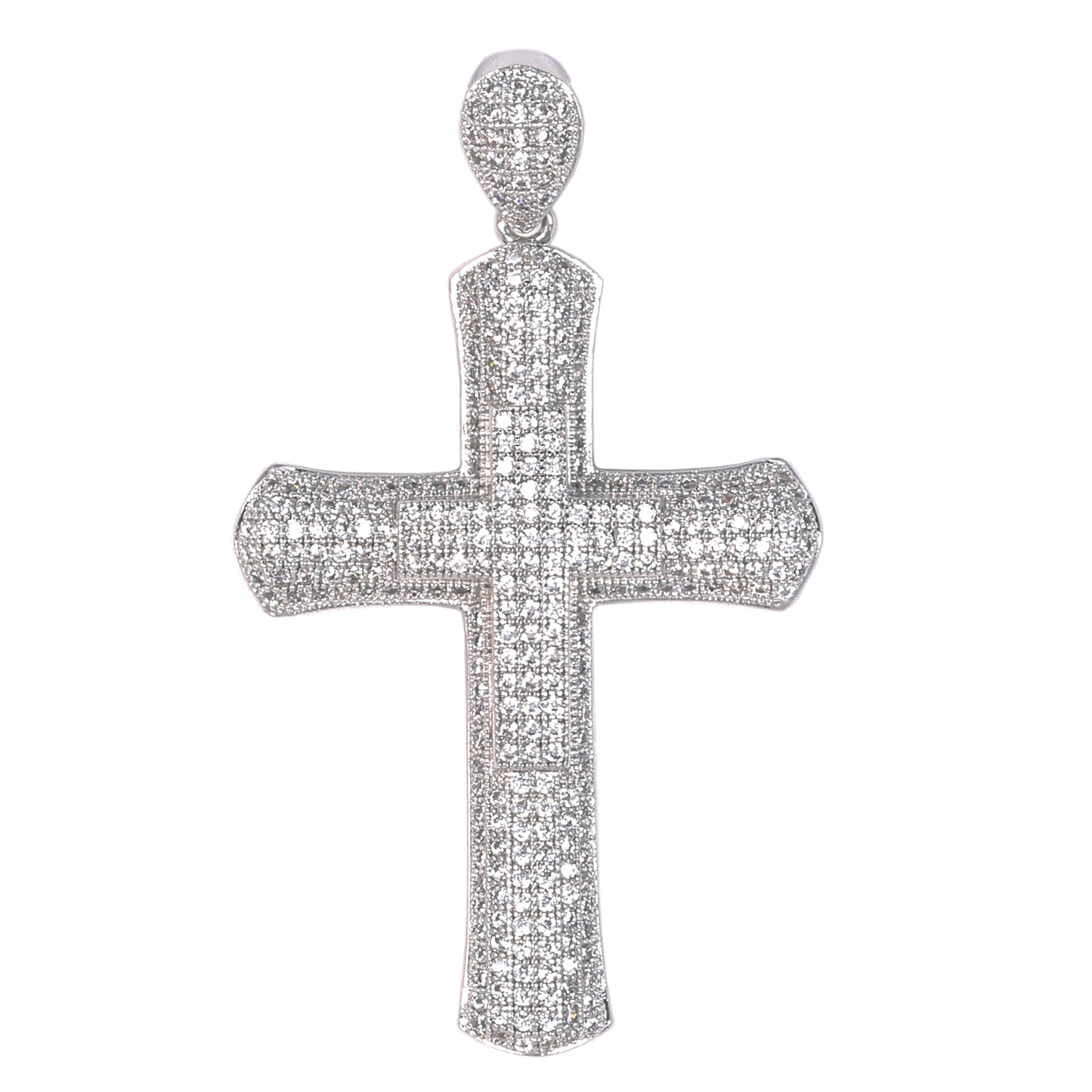 Large Cross Cubic Zirconia Pendant - BCH-1036*