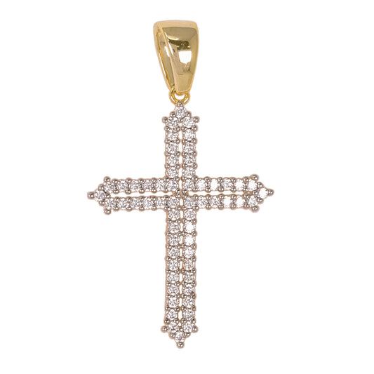 Small Cross Cubic Zirconia Pendant - BCH-1045*