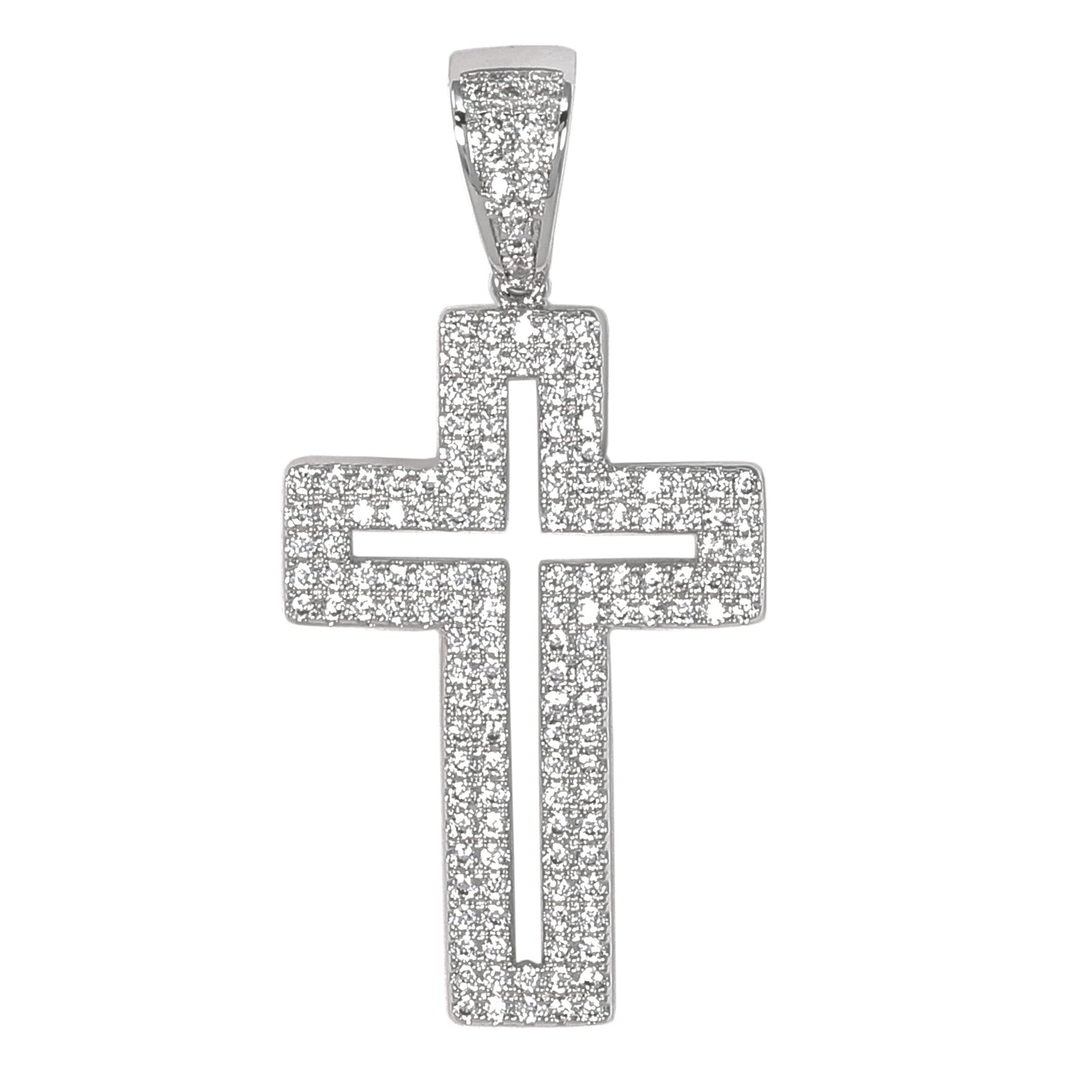 Small Cross Cubic Zirconia Pendant - BCH-1067*