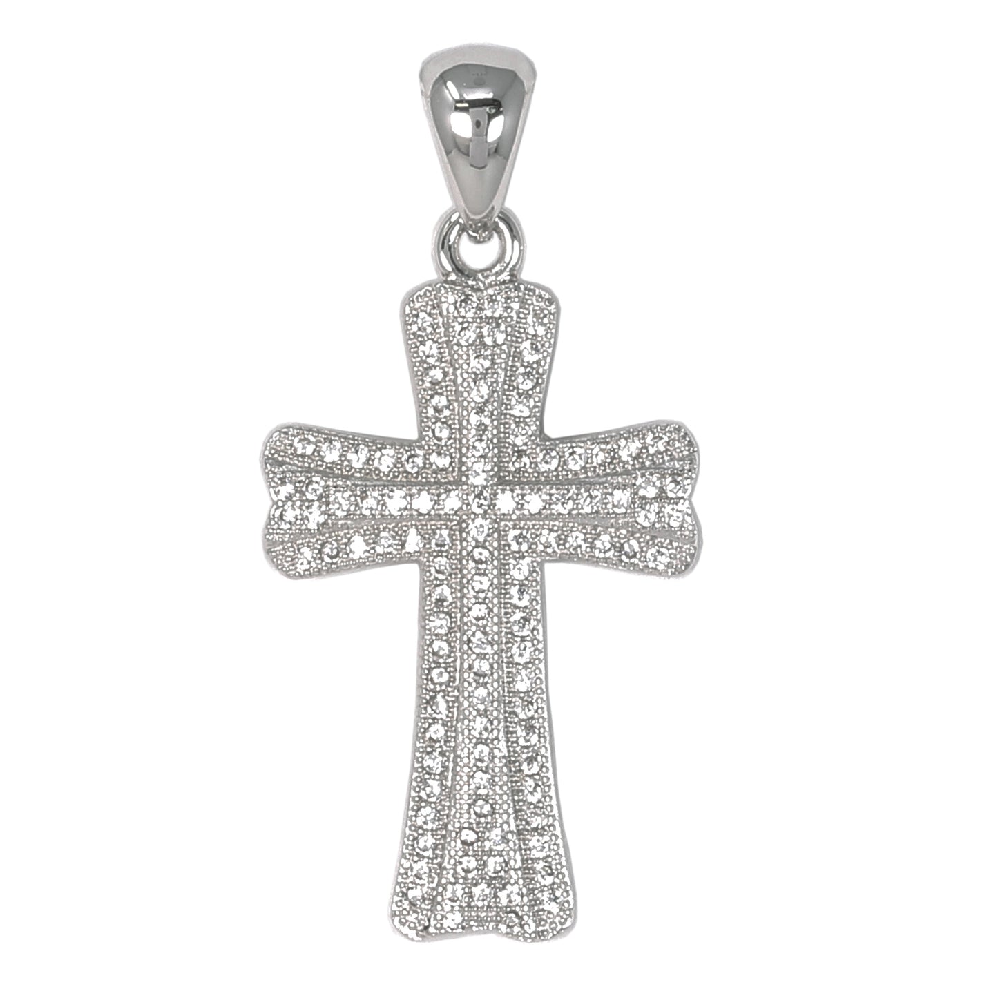 Small Cross Cubic Zirconia Pendant - BCH-1070*