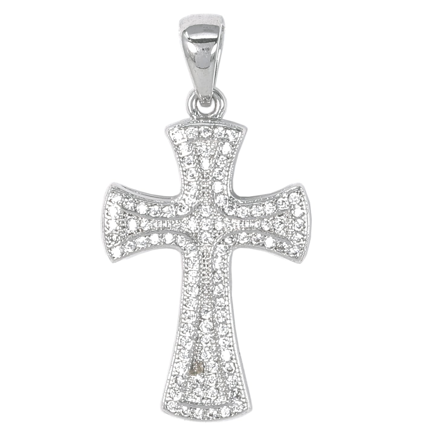 Small Cross Cubic Zirconia Pendant - BCH-1077*