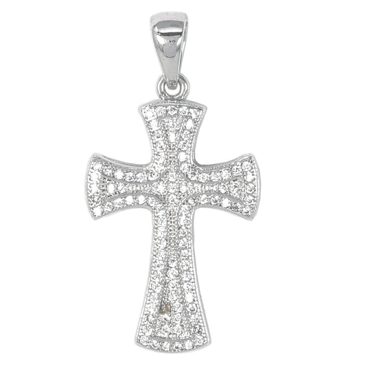 Small Cross Cubic Zirconia Pendant - BCH-1077*