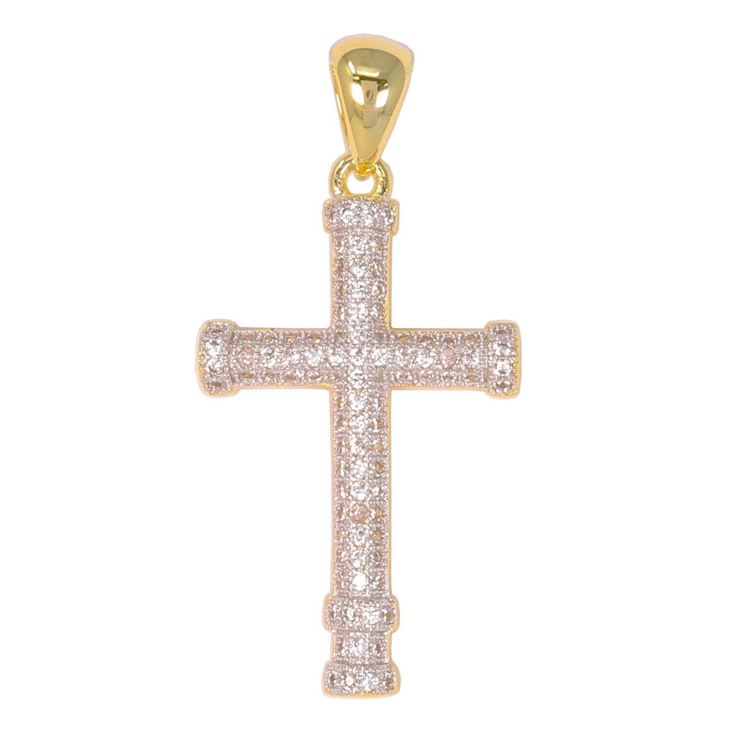 Small Cross Cubic Zirconia Pendant - BCH-1080*