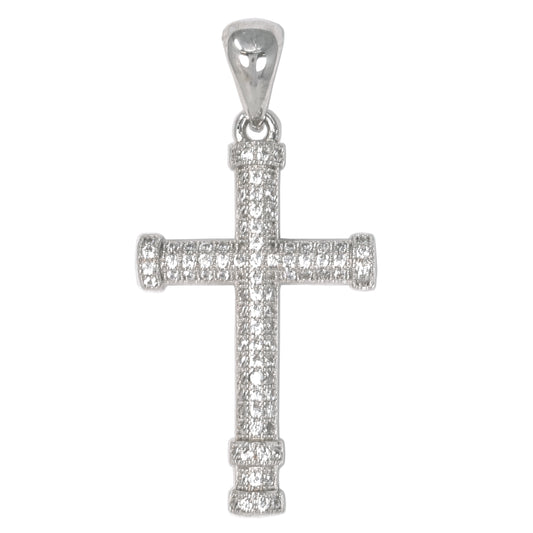 Small Cross Cubic Zirconia Pendant - BCH-1080*