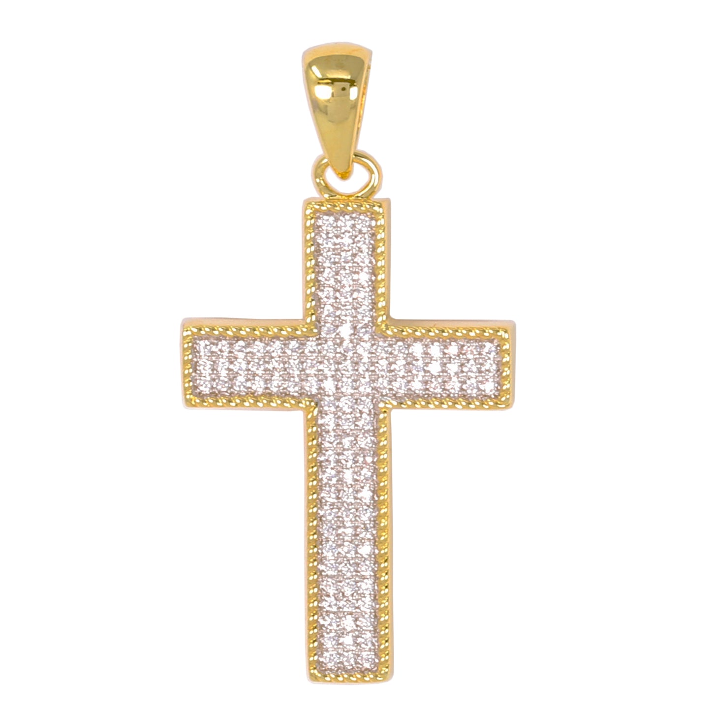 Small Cross Cubic Zirconia Pendant - BCH-1081*