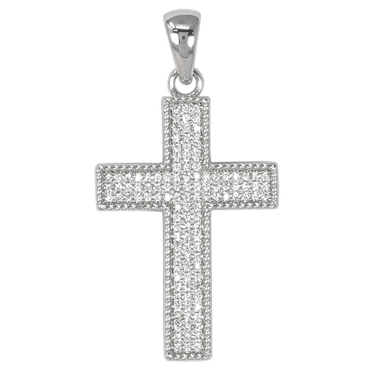 Small Cross Cubic Zirconia Pendant - BCH-1081*