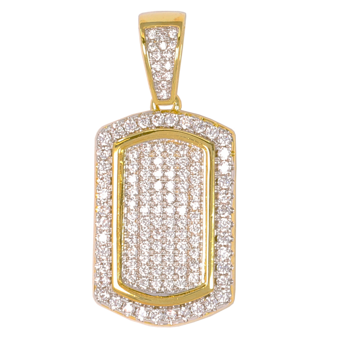 Small Tag Cubic Zirconia Pendant - BCH-1087*