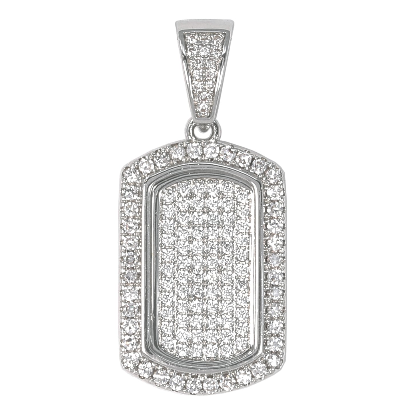 Small Tag Cubic Zirconia Pendant - BCH-1087*