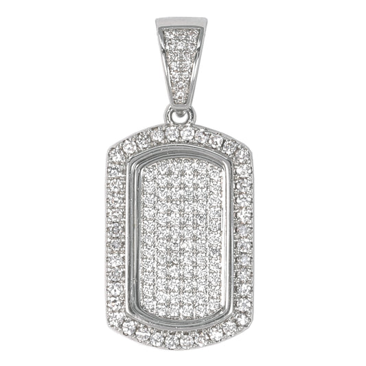 Small Tag Cubic Zirconia Pendant - BCH-1087*