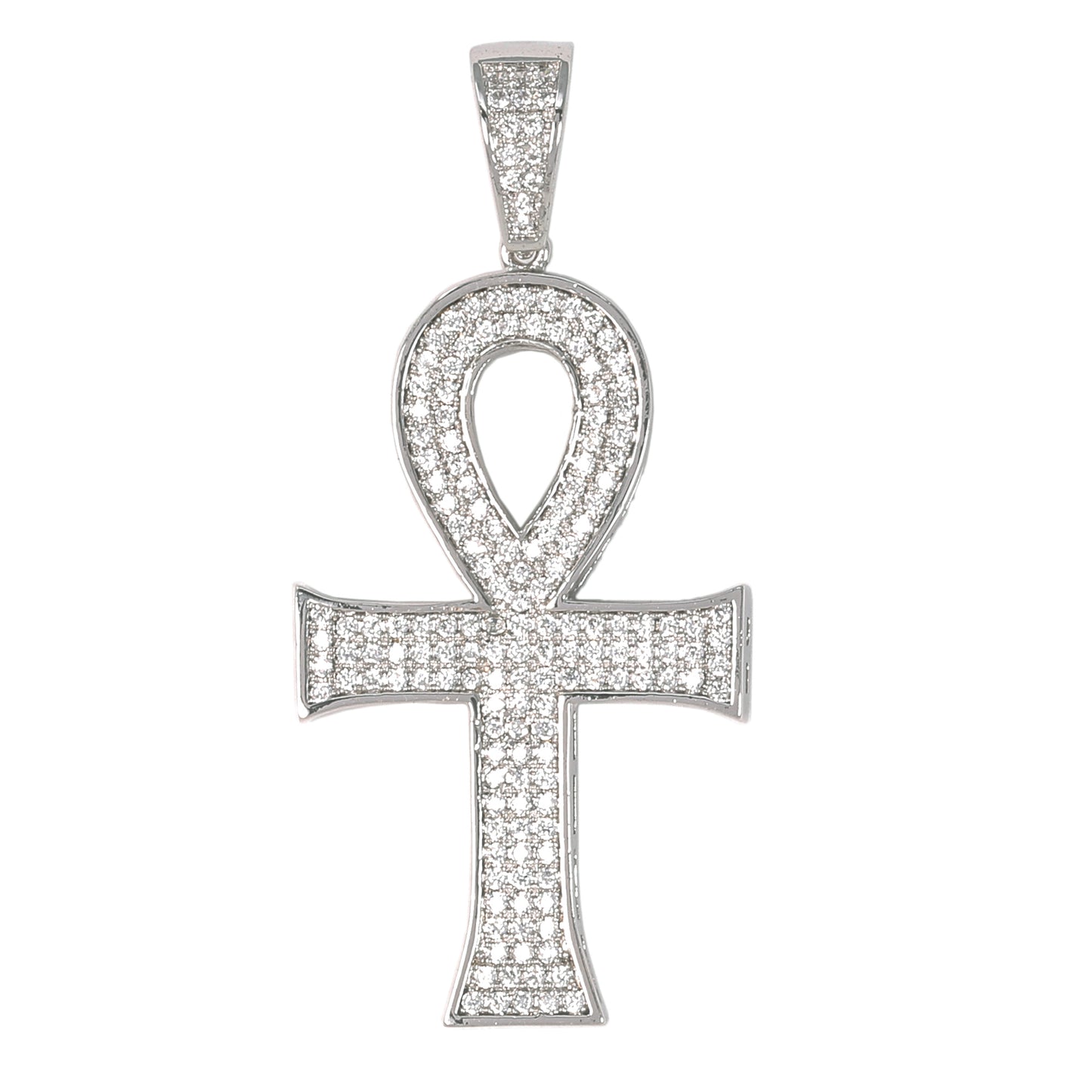 Medium Ankh Cross Cubic Zirconia Pendant - BCH-1088*